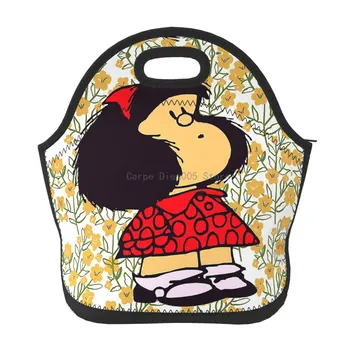 Забавная Неопреновая сумка для ланча Mafalda/ Ланч-бокс/сумка для ланча/Сумки для пикника, изолированный холодильник, органайзер для путешествий, Школьный Рабочий Офис