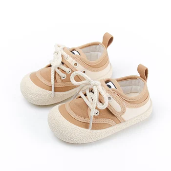 Парусиновая обувь для мальчиков на весну и осень, дышащая обувь для малышей 1-3 лет, прогулочная обувь для девочек в детский сад