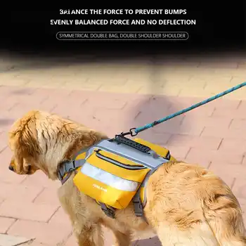 Рюкзак для собачьей упряжи из ткани Оксфорд, уличные рюкзаки для собак, дышащие сумки для собак, жилет для собак среднего размера для прогулок, путешествий, кемпинга