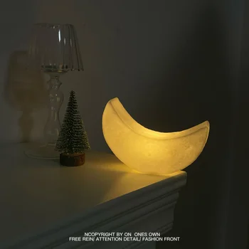 Симпатичные Лунные Ночники для декора спальни Силикагелевые Мультяшные Лунные Лампы с батарейным питанием Лунные Аксессуары для спальни