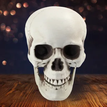 Украшение в виде черепа на Хэллоуин, поддельная статуя человеческого черепа, Топпер для торта на Хэллоуин, садовые украшения на открытом воздухе для дома, офиса, гостиной